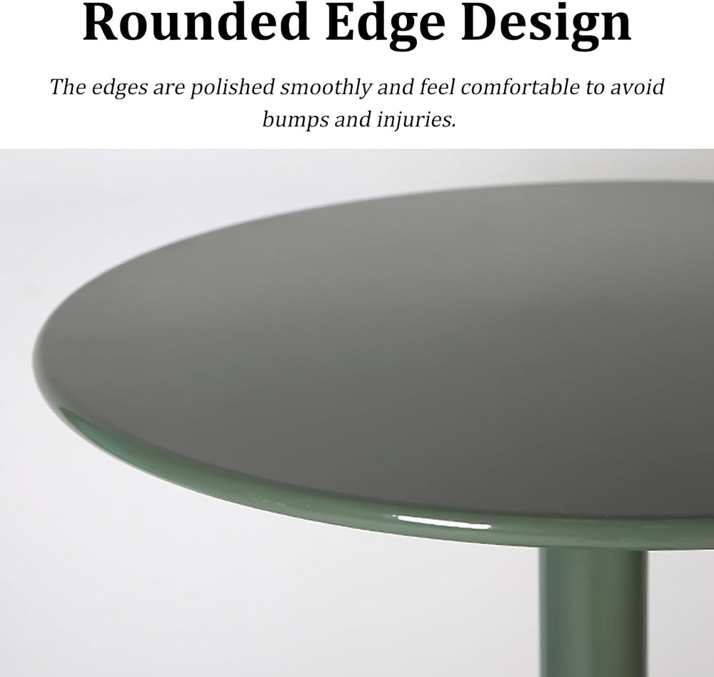 Multifunctional Round Metal End Table, Minimalist Solid Color Large Base Coff...