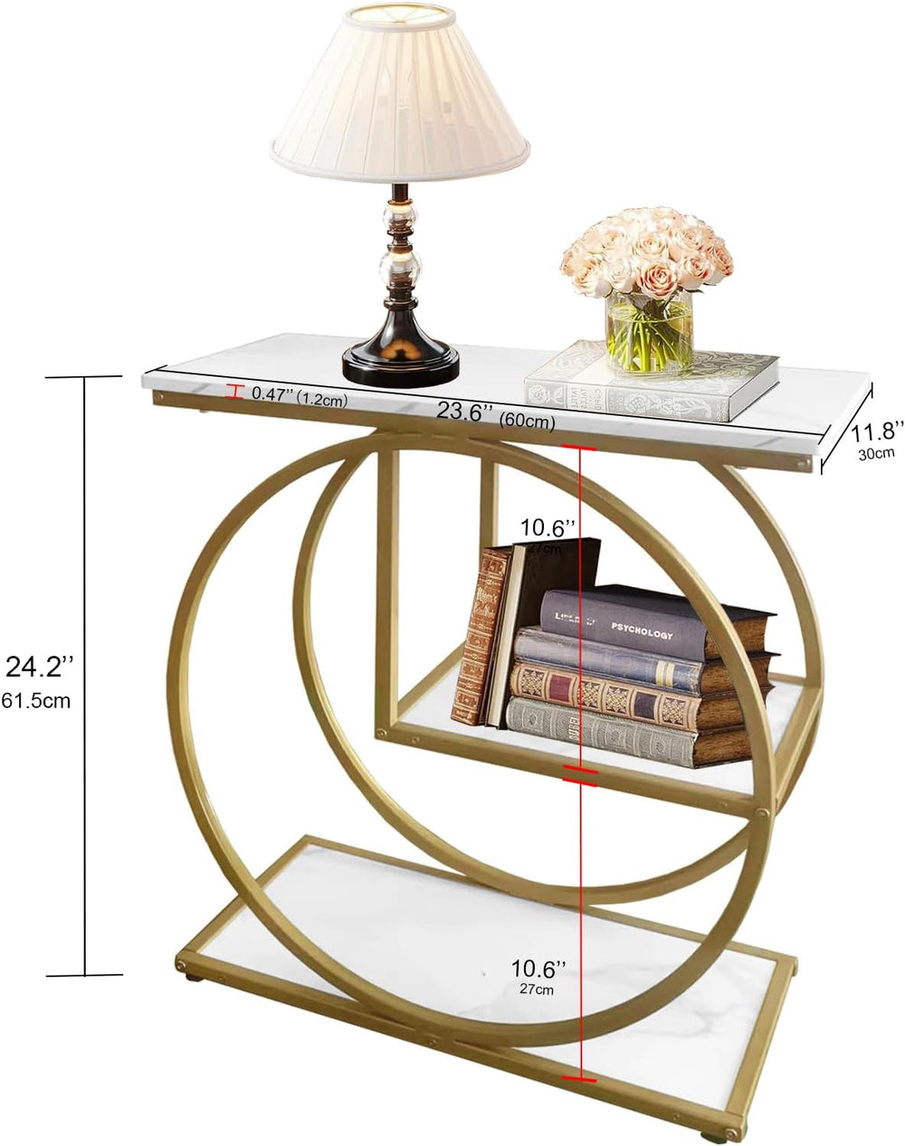 AT-VALY Pair of 2 Side Table with Storage Shelves,3-Tier End Table, Small Sof...