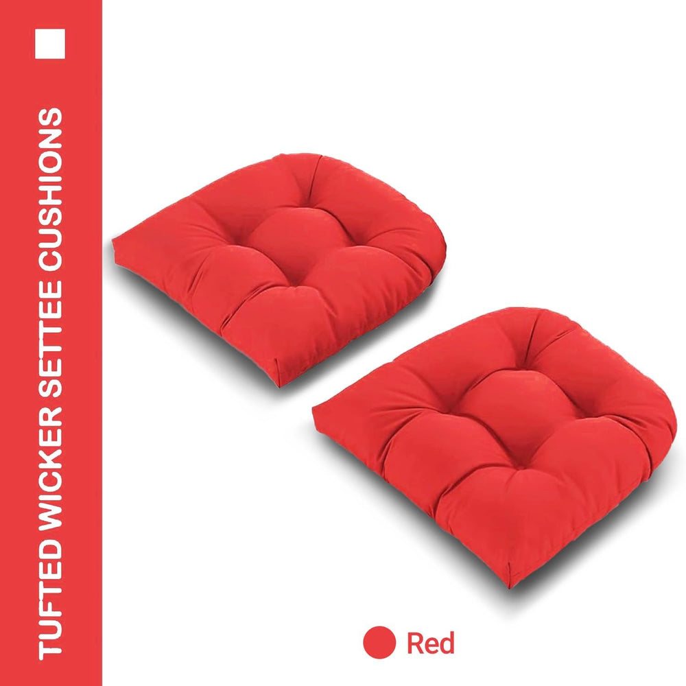 Outdoor Chair Cushions 22x22x4 Inch Set of 2, Red
