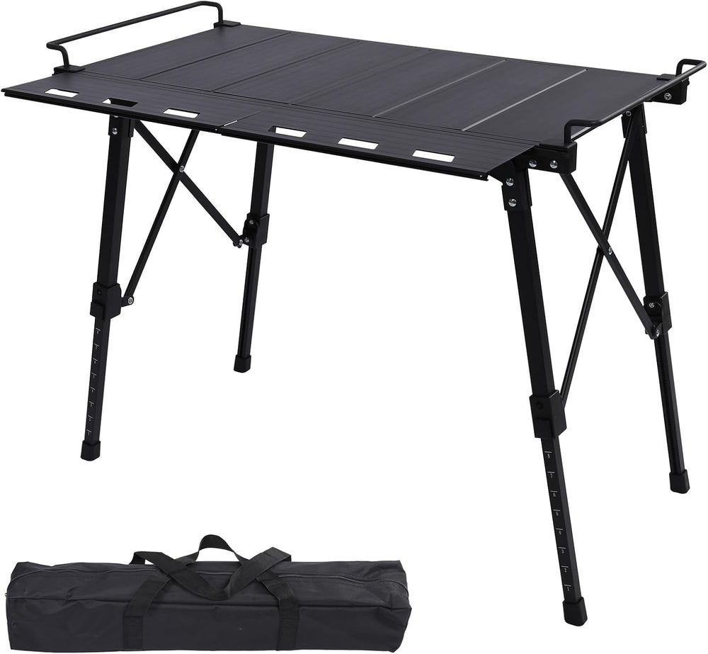 Aircity Folding Camping Table, Portable Aluminum Table, Adjustable Height | L...