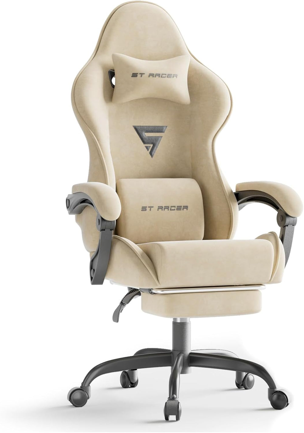 Gaming Chair Racing for Adult, Office Chair with Footrest Massage Lumbar Cush...