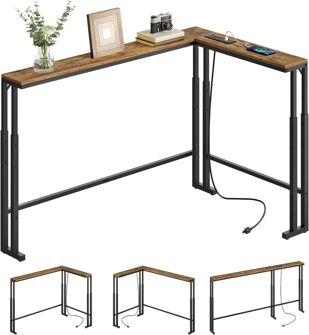 YATINEY 70.9" Narrow Console Table with Adjustable Height (27.6"-35...