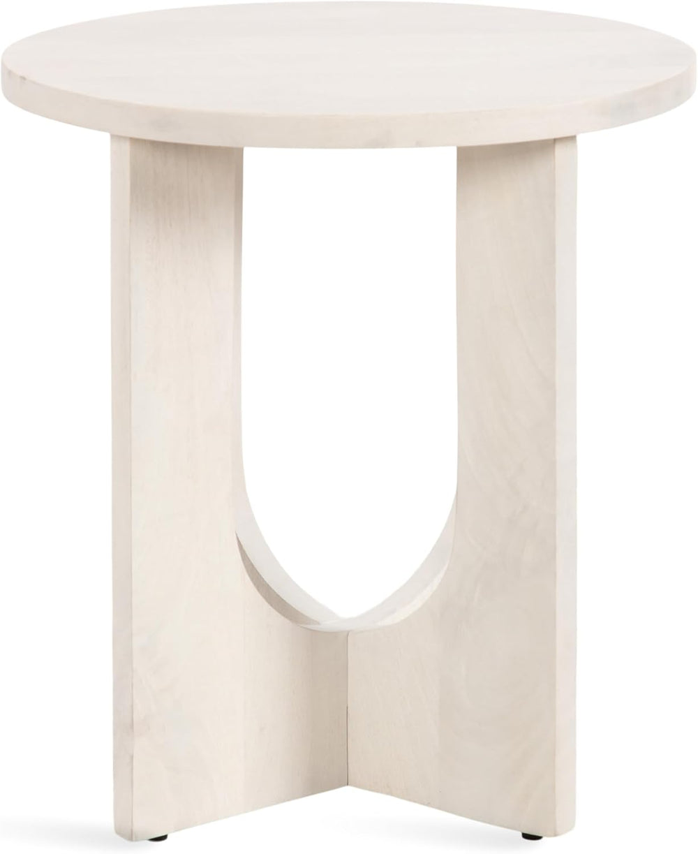 Kate and Laurel Sureda Modern Wooden Oval Side Table; 20 x 16 x 22; Bleached ...