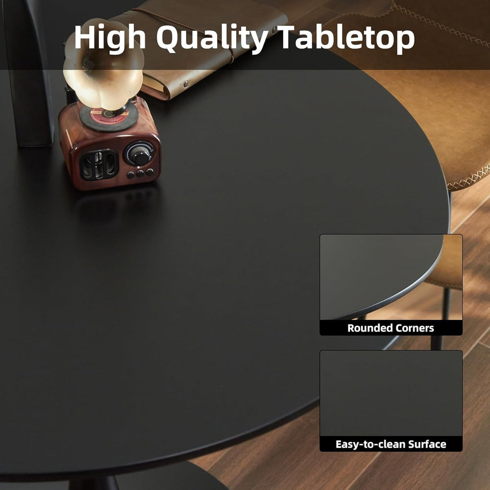 Round Dining Table, 24" Circle Tulip Table with Thickened Tabletop &...