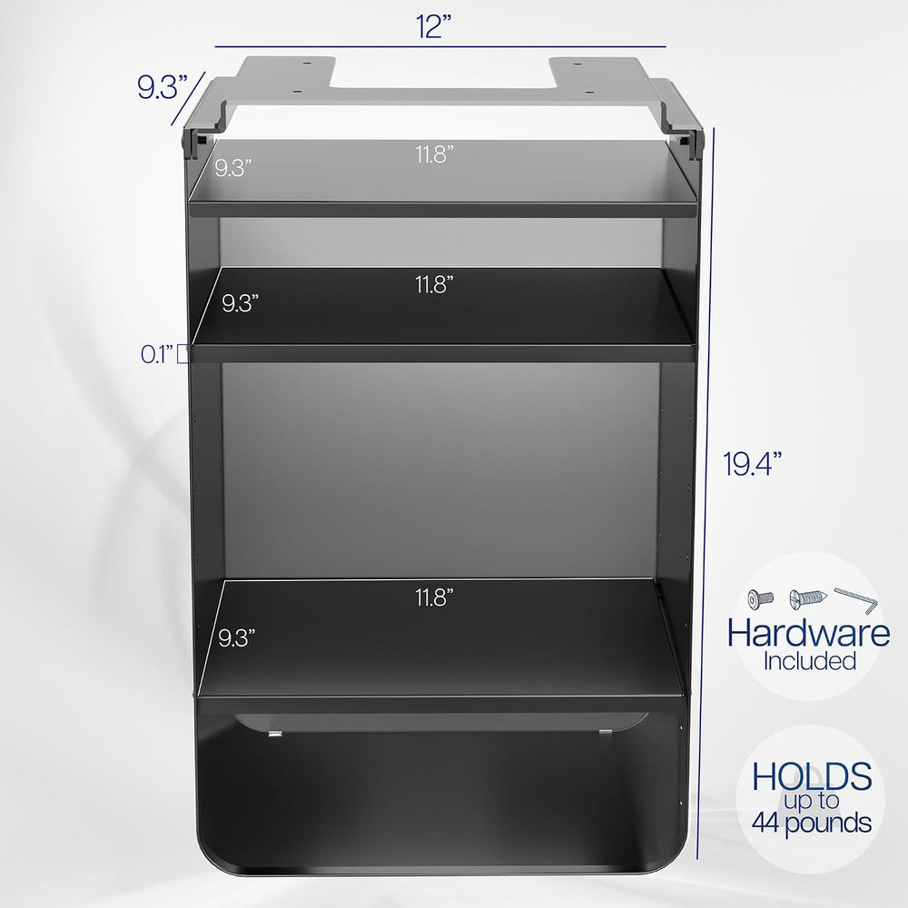 VIVO Under Desk Storage Cabinet, High Capacity Shelving Unit with Height Adju...