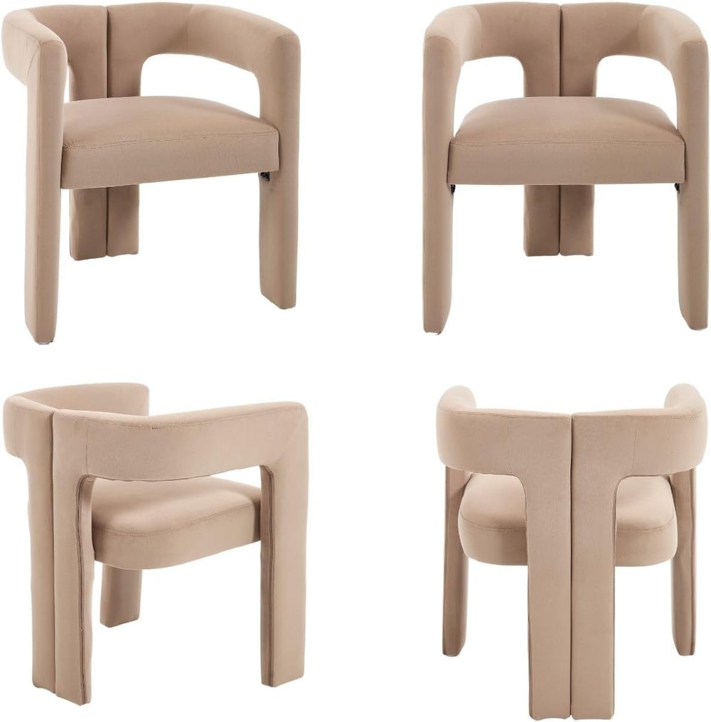 CIMOTA Modern Barrel Dining Chairs Set of 4, Velvet Fabric Upholstered Accent...