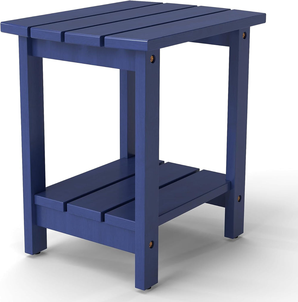 2-Tier Adirondack Side Table 17" with Double Shelf, Easy Assembly Solid ...