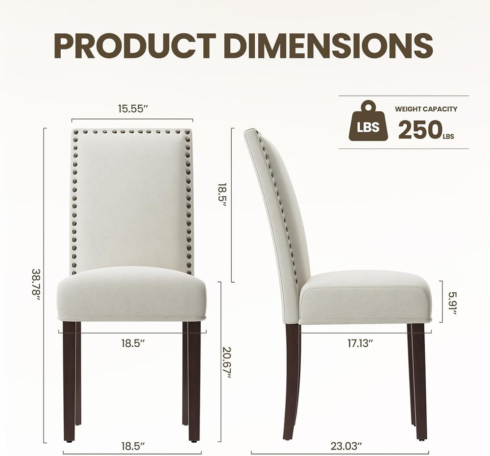 MALOL Velvet Dining Chairs Set of 2, Upholstered Kitchen Chairs with Thick Cu...