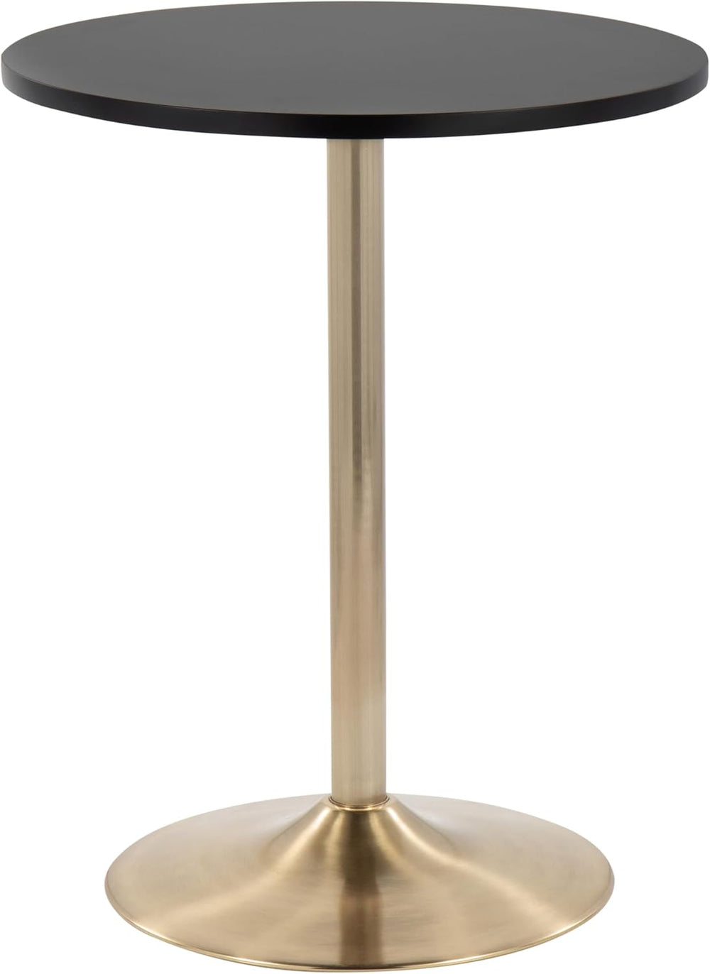 Adjustable Dining/Bar Table Gold Base, Wood Top Black | Adjustable 30 in dini...