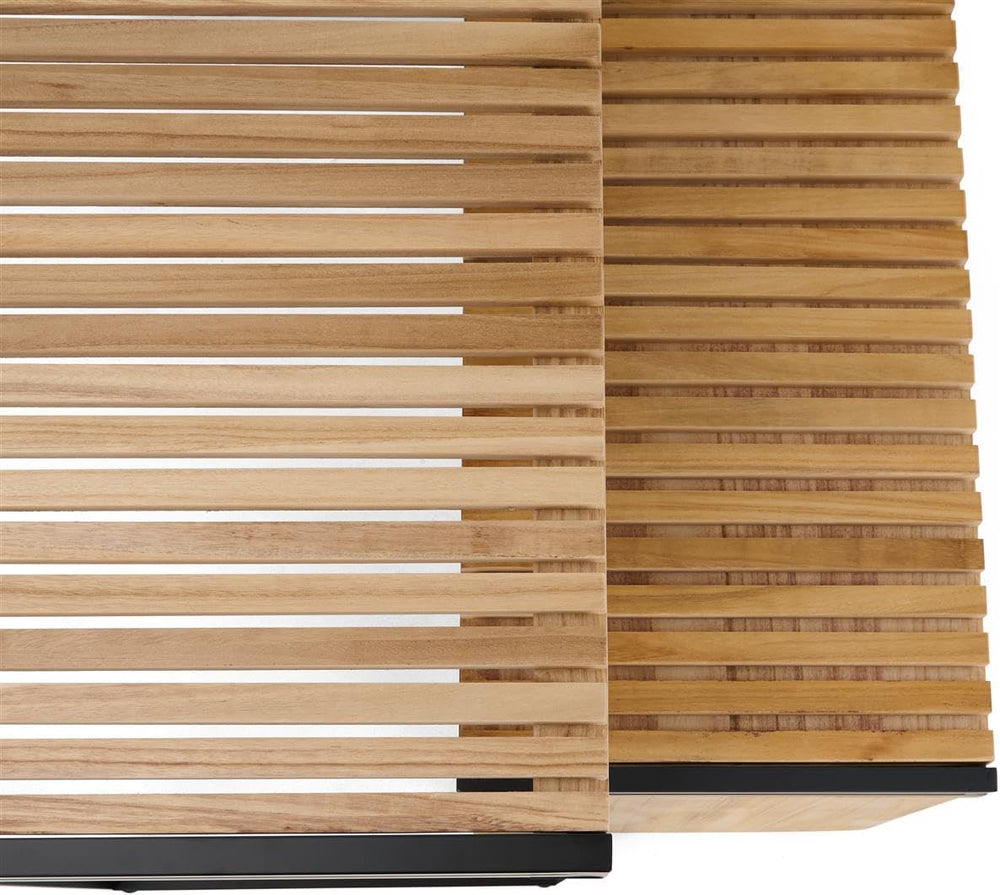 Displays2go Retail Display Nesting Tables | Rectangular, Slatted Pine Wood, N...