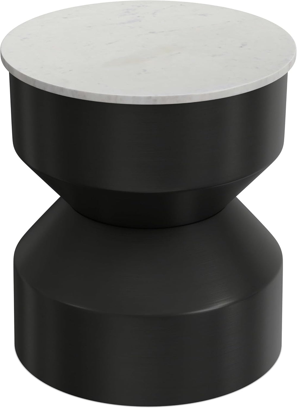 SIMPLIHOME Maxine Side Table - 18 inch Wide Genuine Marble Top Round Accent T...