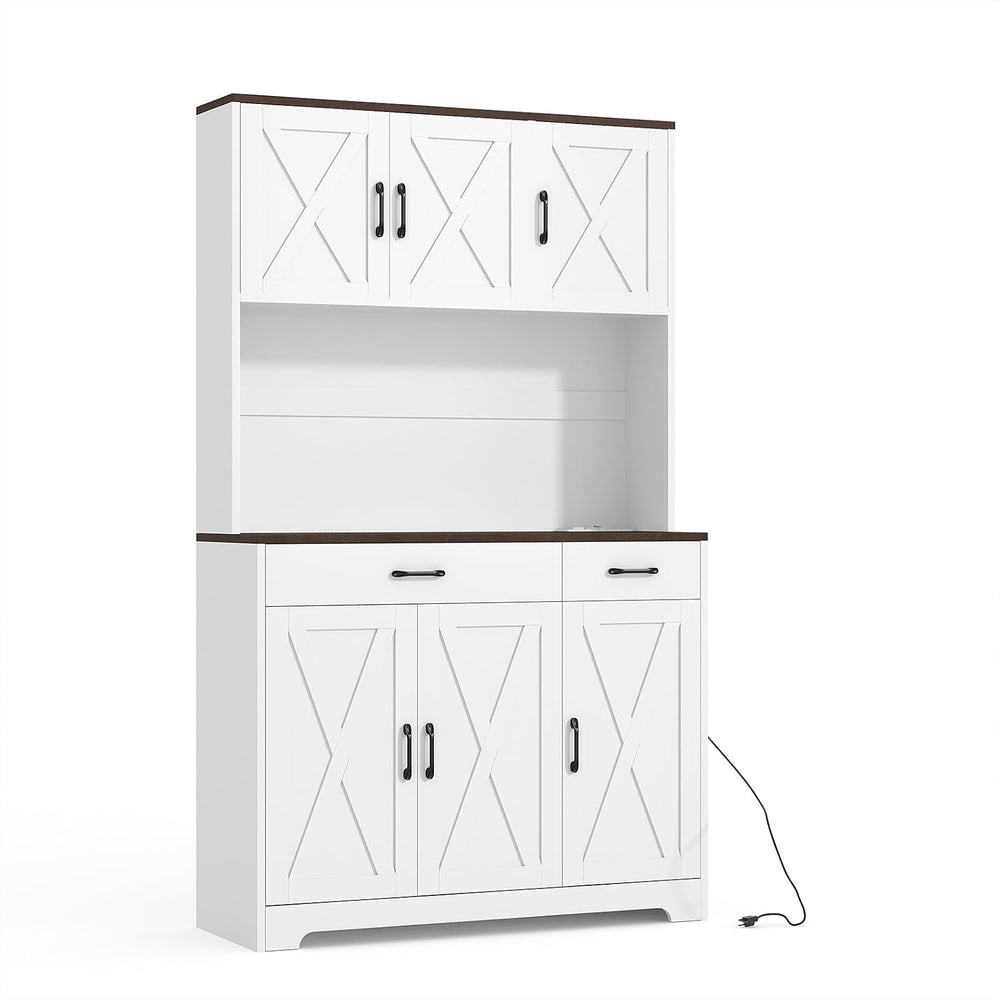 MDF 71in Kitchen Pantry Cabinet with Wine Rack,Freestanding Storage (3) | Stu...