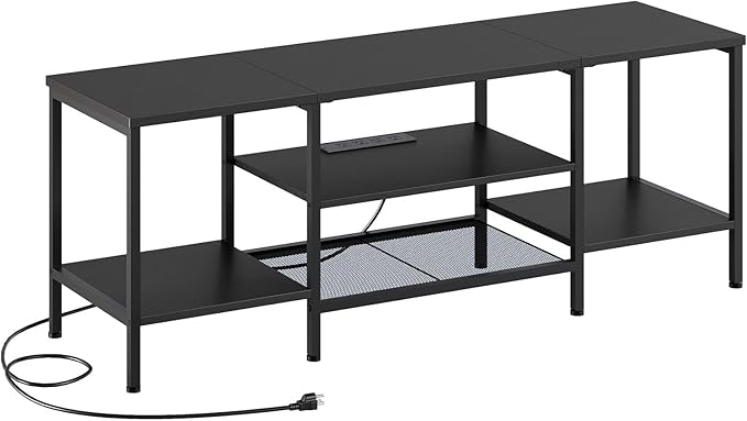 HOOBRO TV Stand with Power Outlets to 65 Inches, TV Console Table with Open S...