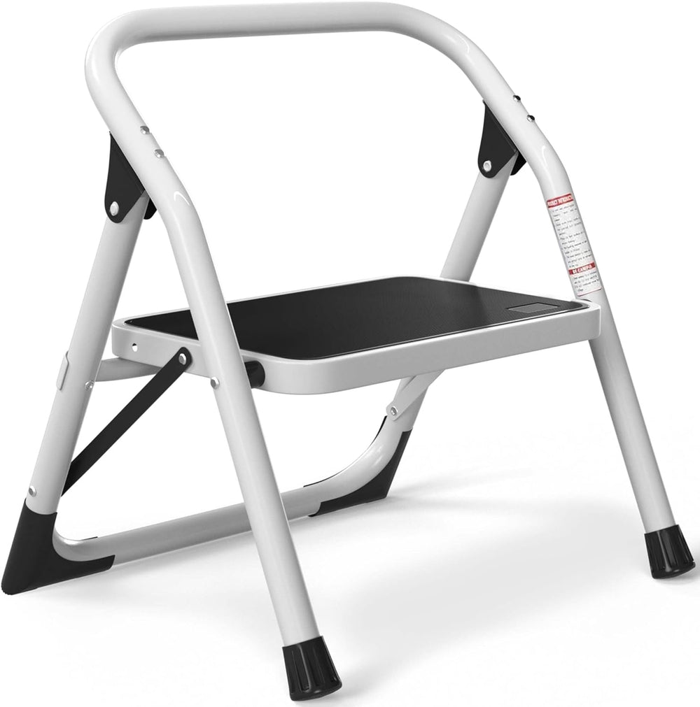 SOLADDER 1-Step Ladder Folding Step Stool with Anti-Slip Sturdy and Wide Peda...