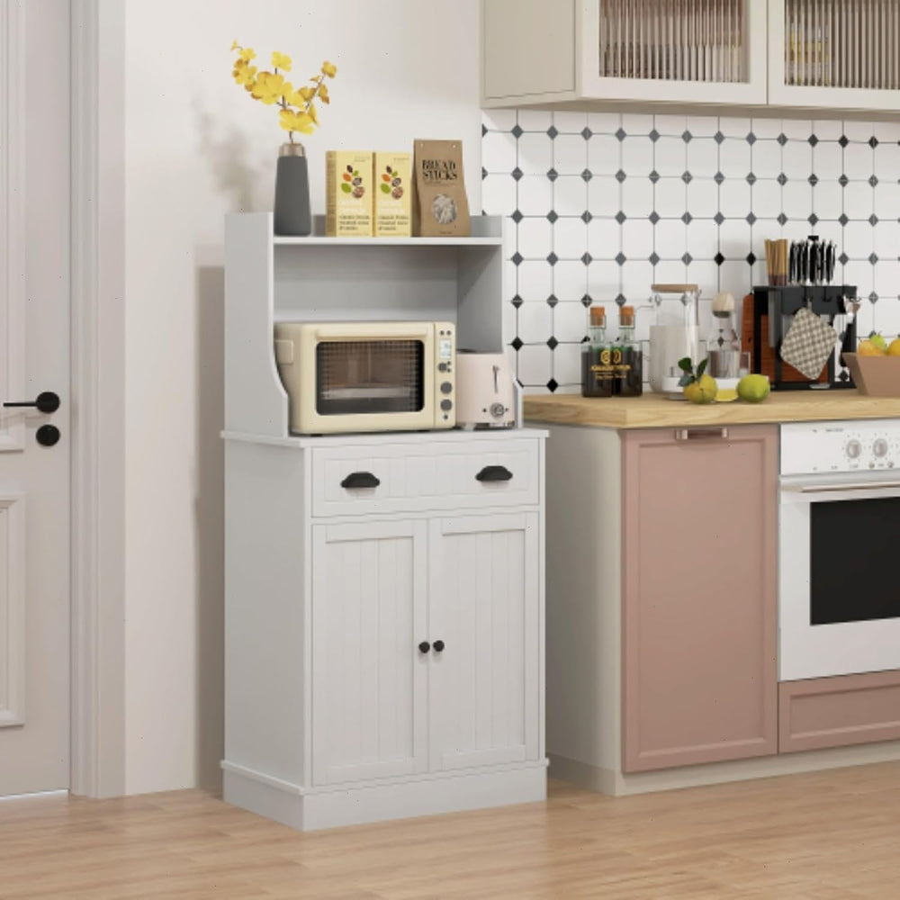 49" Kitchen Microwave Cabinet/Stand with Storage and Drawers, Pantry Sto...