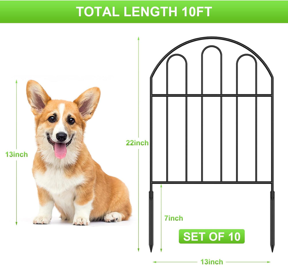 OUSHENG 25 Pack Decorative Garden Fence, Total 27ft(L) x 22in(H) Animal Barri...