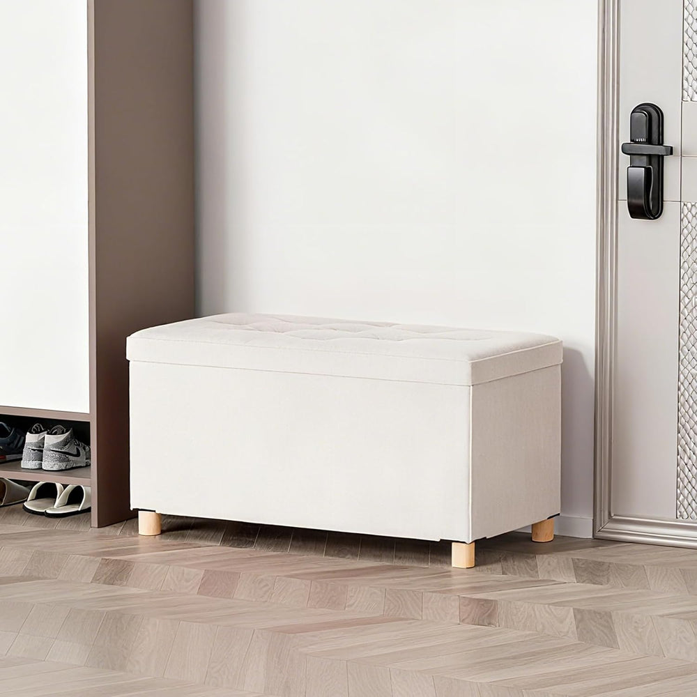 BRIAN & DANY 30 Inches Folding Storage Ottoman Bench, Ottoman with Storag...
