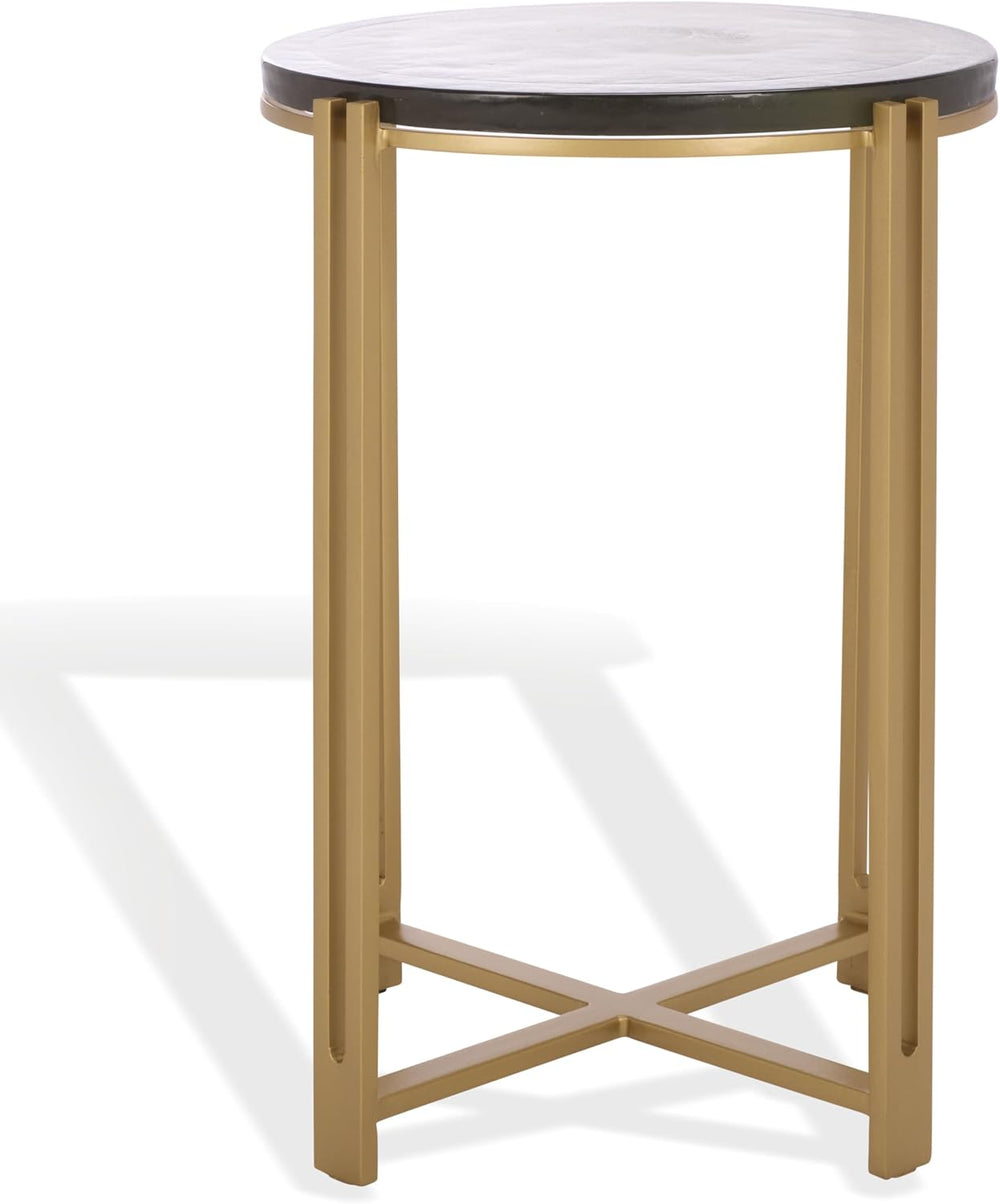 SAFAVIEH Couture Collection - Levitt Cast Glass Top Accent Table, Sculptural ...