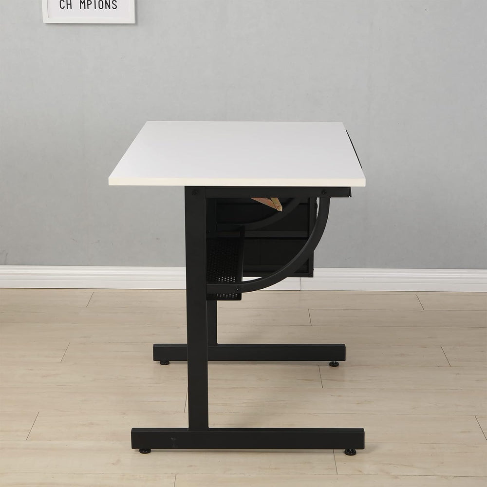 Drafting Table Craft Station for Artists,Adjustable Desktop Angle Tempered Gl...