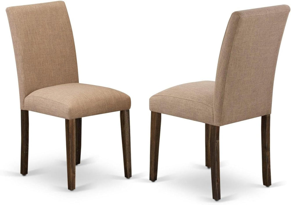 East West Furniture ABP7T47 Abbott Parson Kitchen Chairs - Light Sable Linen ...