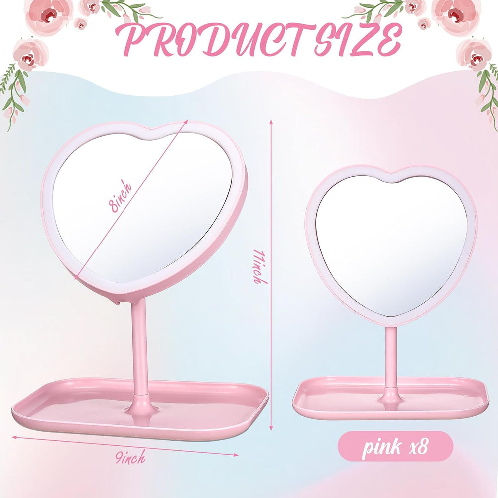 8 Pcs Heart Mirror Spa Party Favors for Girls Sleepover