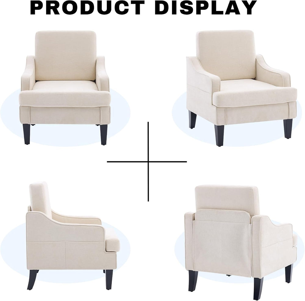 Accent Chair for Living Room,Mid-Century Arm Chair Fabric Living Room Chairs,...