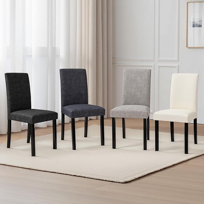 CHUN YI Upholstered Dining Chairs Set of 4, Fabric Dining Room Chairs with So...