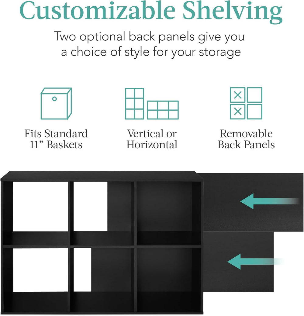 Best Choice Products 6-Cube Storage Organizer, 11in Shelf Opening, Bookcase, ...