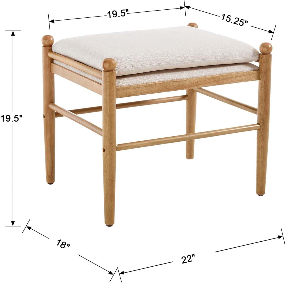 Kmax Ottoman Bench, 19 Inch Tall Vanity Chairs No Wheels, Upholstered Ktichen...