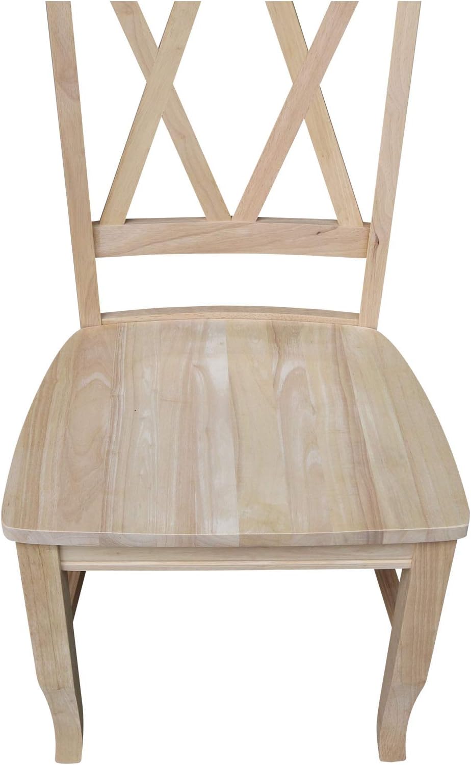 IC International Concepts, Set of 2 Double X-Back Dining Chairs, Armless, Rea...