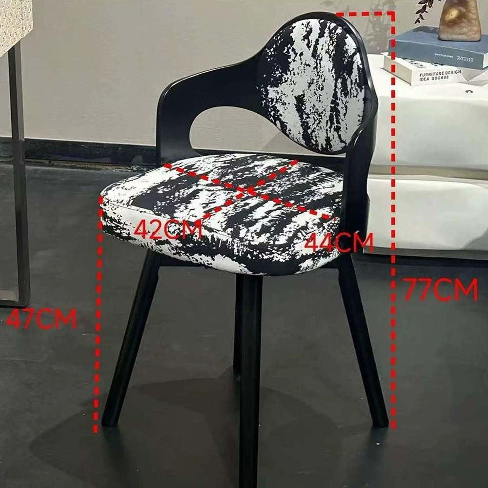 Etlegor Retro Wood Swivel Vanity Chair with Back, Square Makeup Chair, Uphols...