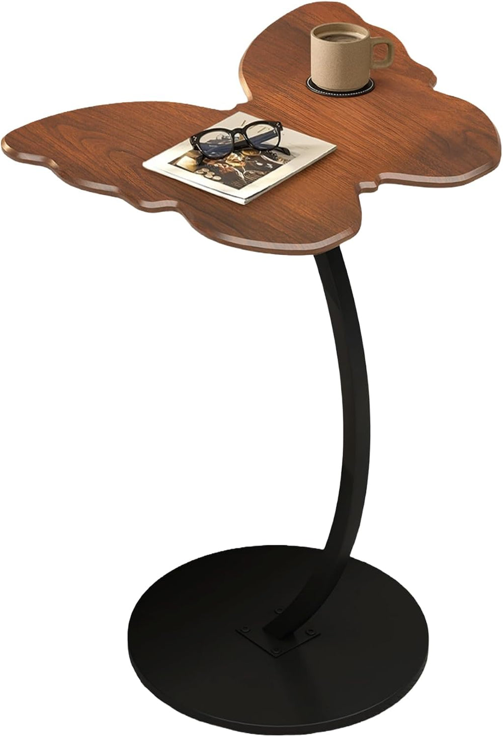 C-Shaped End Table - Small Side Table for Couch, Butterfly Coffee Tables for ...