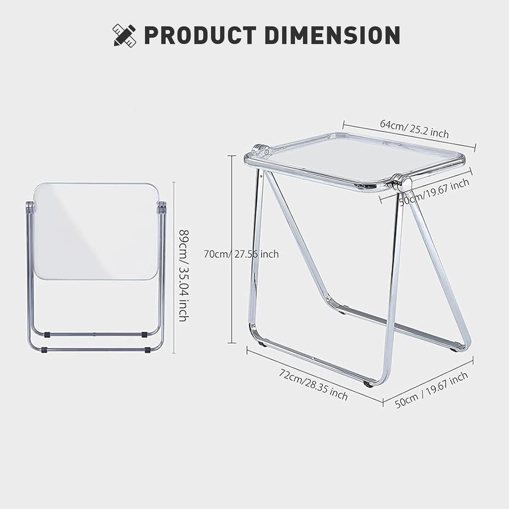 Black Acrylic Folding Tray Table, Sleek Small Foldable Writing Desk for Home ...