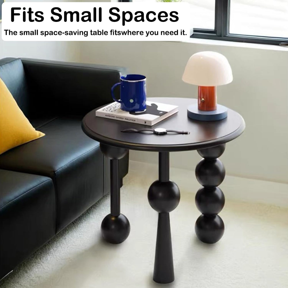 YUNMUAIR-Modern Side Tables Living Room,Black Round End Table for Home Decor,...