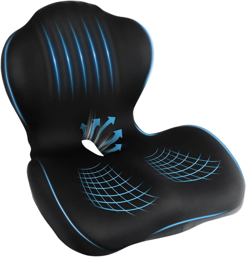 Seat Cushion with Back Support,Memory Foam Ergonomic Seat Cushion.