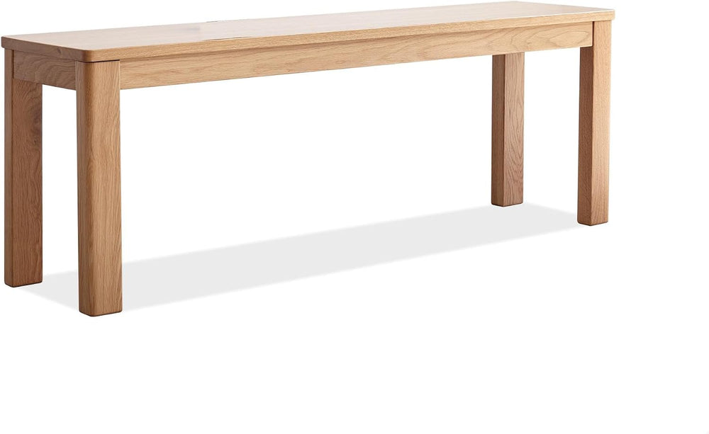 GDFStudio 39.37" Solid Oak Wood Dining Bench, Rectangular Wooden Bench S...