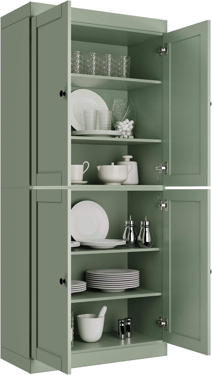Palace Imports Solid Wood Kitchen Pantry Cabinet - 71.5" Tall x 32"...