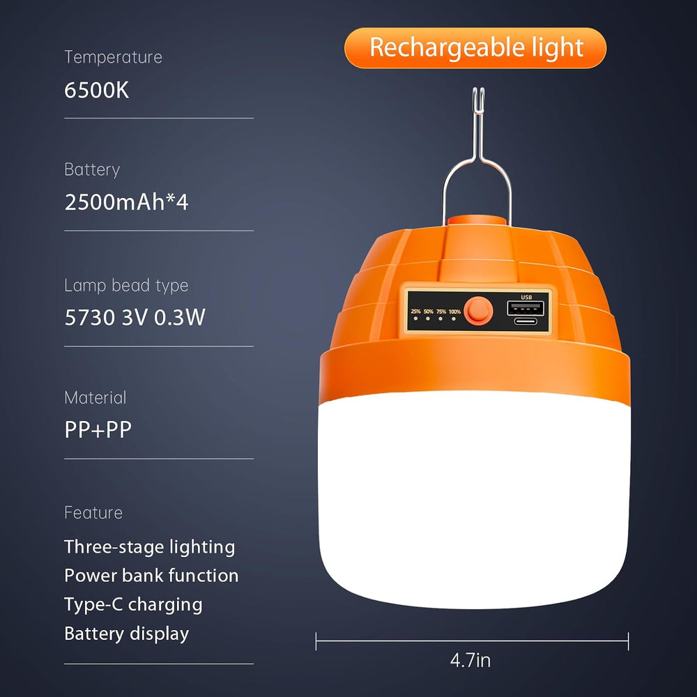 Rechargeable Portable LED Camping Lantern,3000LM,10000mAh PowerBank, LED Tent...