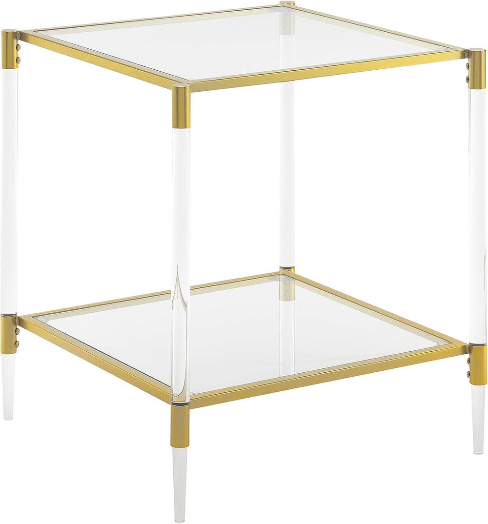 Convenience Concepts Royal Crest Acrylic Glass Square End Table 20.25" -...