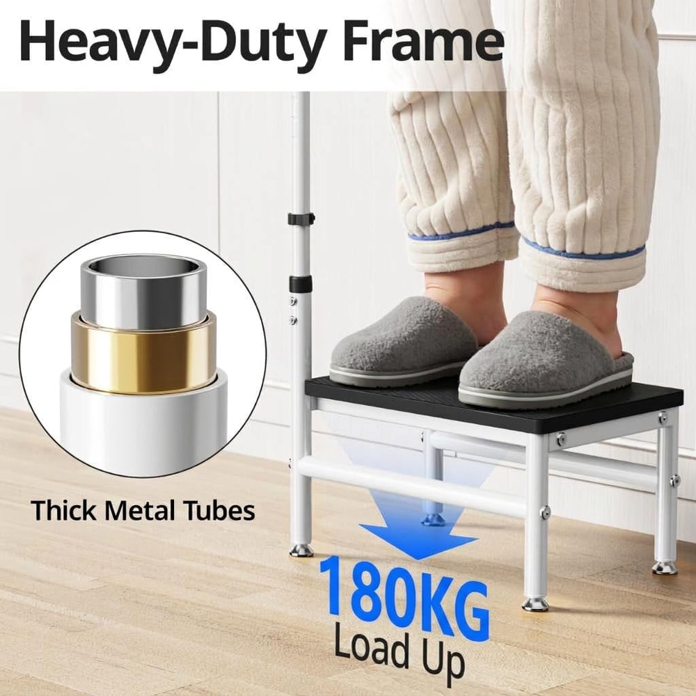 Step Stool with Handle for Adults and Seniors, Heavy Duty One Step Wooden Pla...