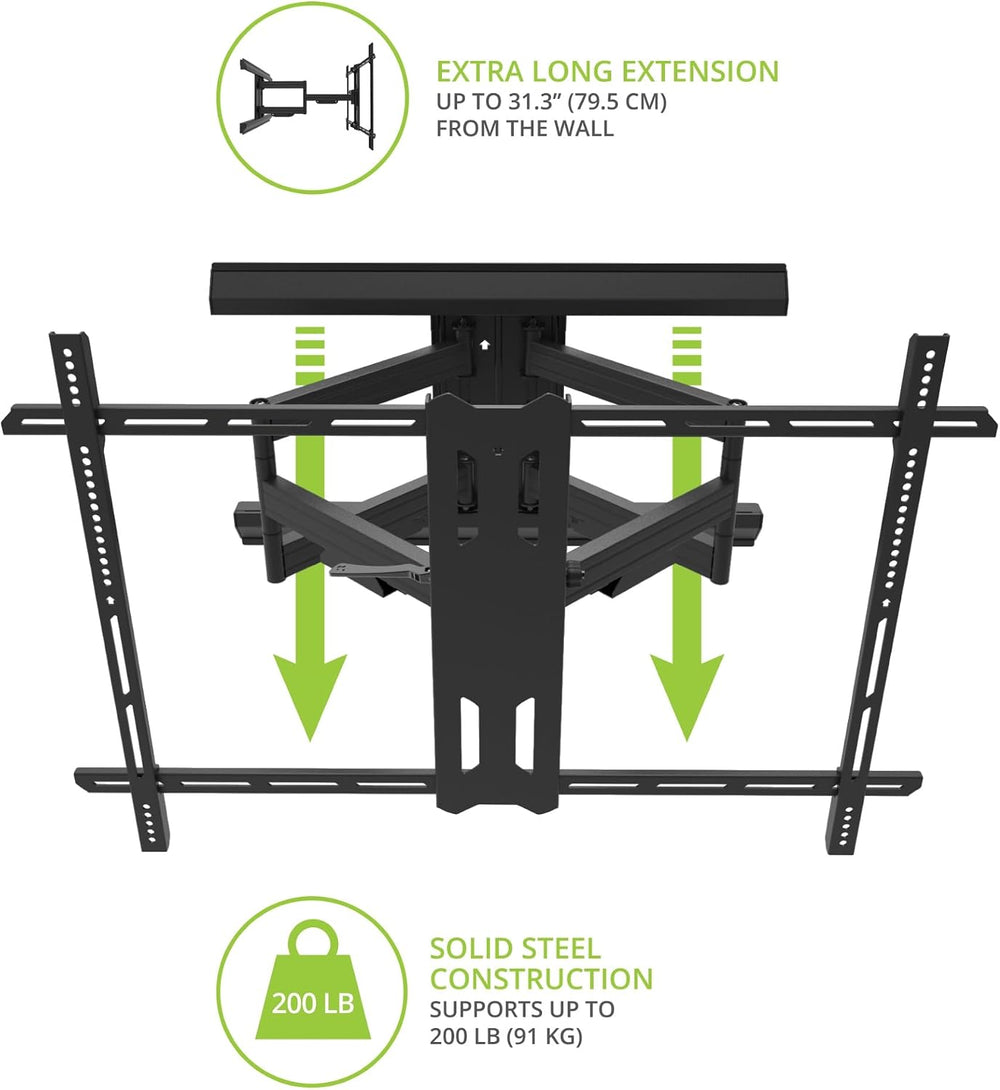 Kanto PMX800 Pro Series Full Motion Articulating TV Wall Mount for 55" -...