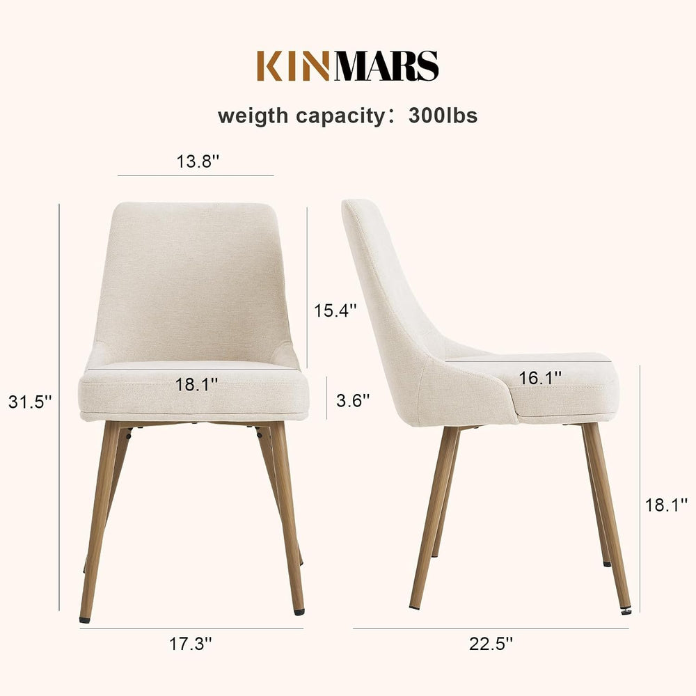 kinmars Kitchen & Dining Upholstered Dining Chairs Set of 4, Beige | Set ...