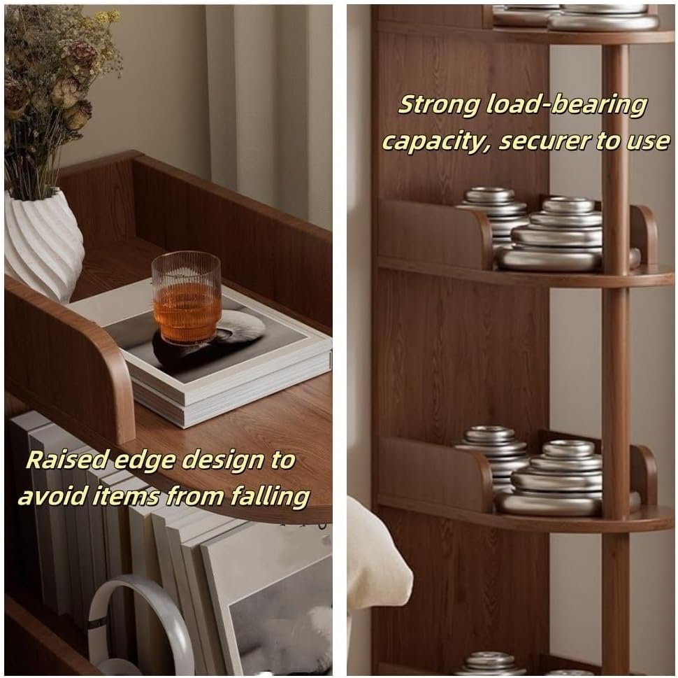 Solid Wood Side Tables Multi-Layer Storage Rack Bedside Table End Table Books...