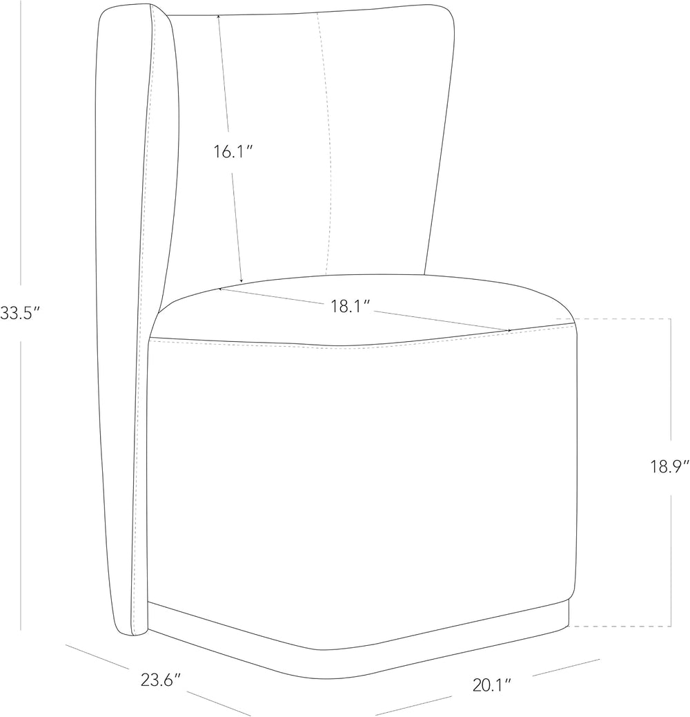 CHITA Upholstered Rolling Dining Chair with Casters Set of 4, Oatmeal | FSC C...