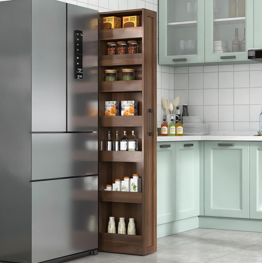 KEIKI 7 Tier Pull-Out Kitchen Pantry Storage Cabinet, Multi-Tier Single-sided...