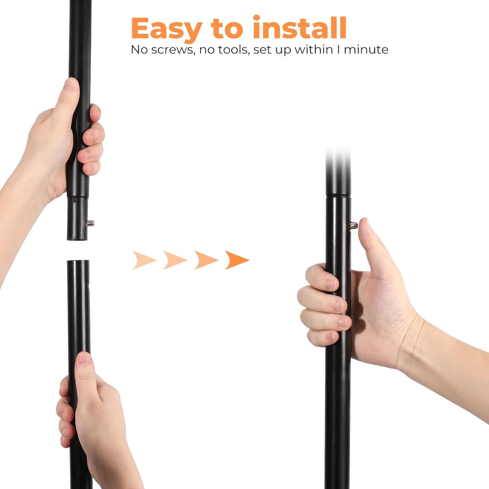 Fishat 48"W x 15"D x 67"H Portable Black Double Rods Garment C...