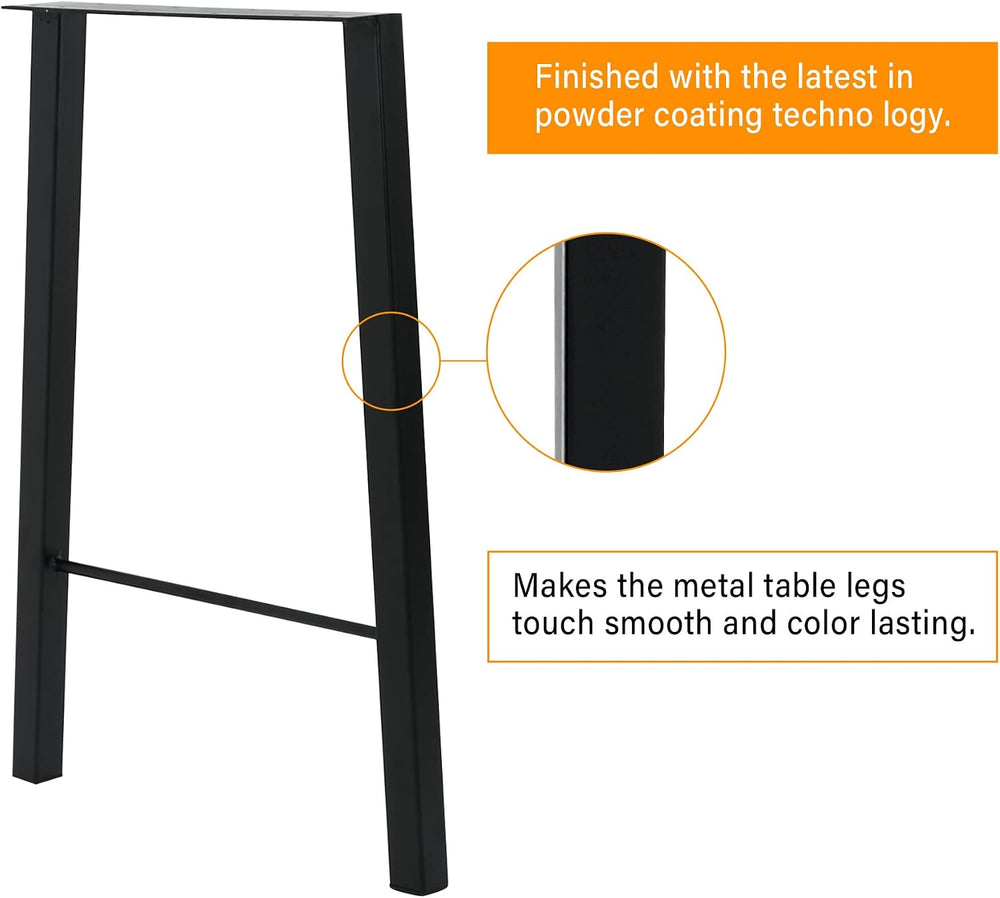 TC-HOMENY 34 inches Bar Table Legs Set of 2 Furniture Legs Bench Metal Legs I...