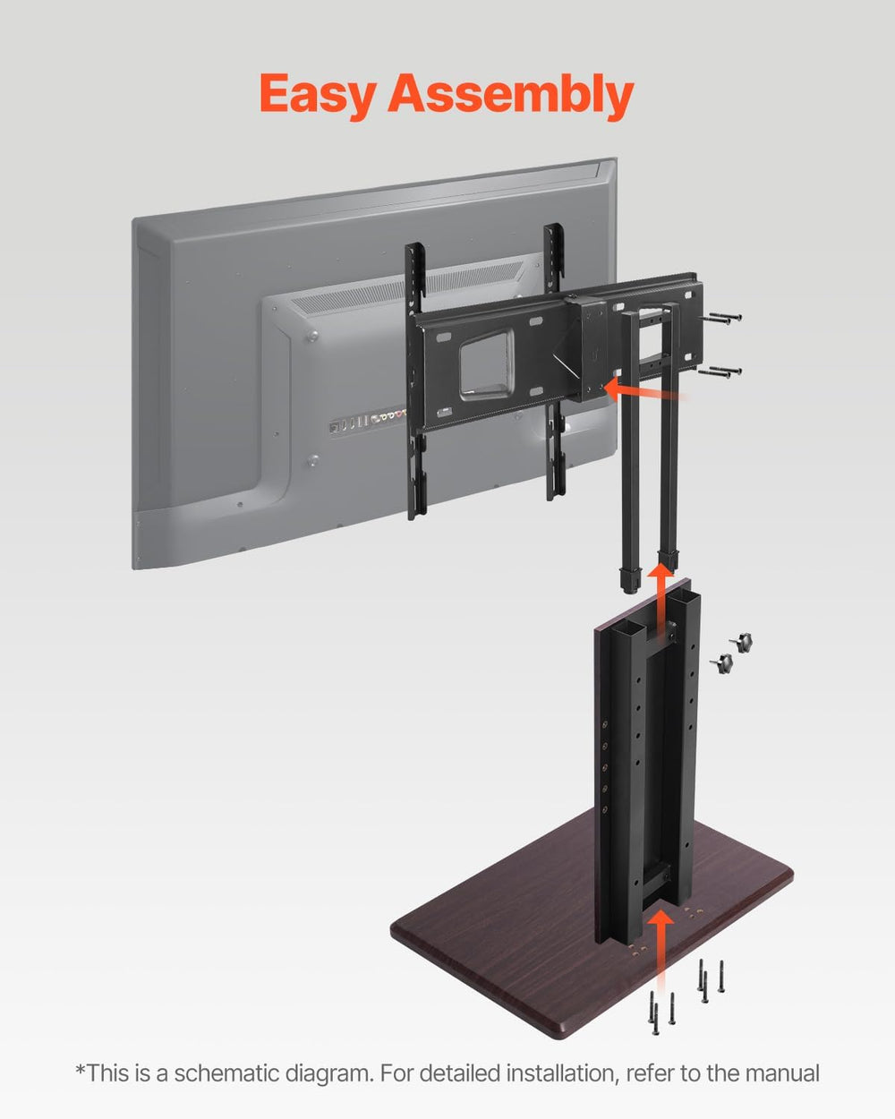 VEVOR Universal TV Stand, Table Top TV Stand for 32-70 inch Screens, Swivel a...