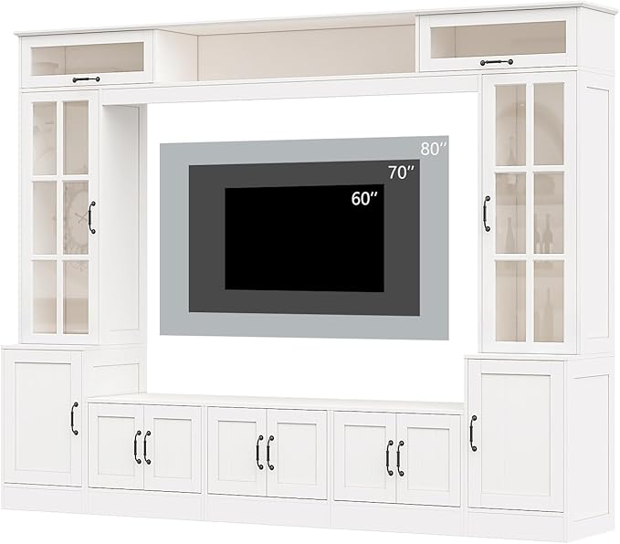 AMERLIFE 98" W Wall Unit TV Stand with Storage for TVs up to 80", M...