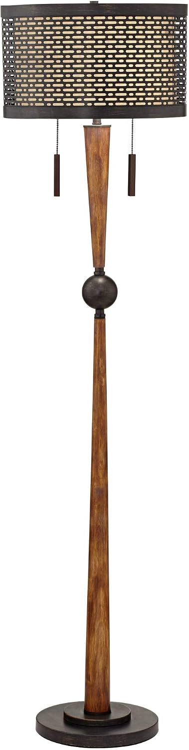 Franklin Iron Works Hunter 64" Tall Rustic Modern Floor Lamp Living Room